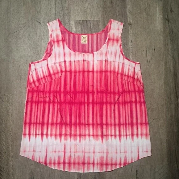 Faded Glory pink tie-dye tank top Size XL - Picture 1 of 4